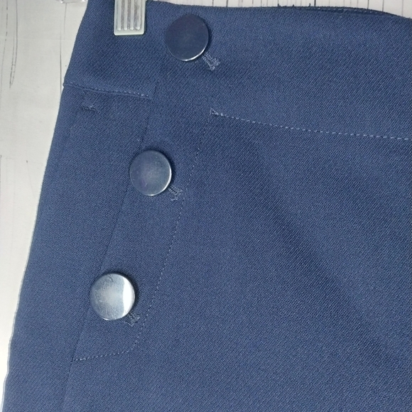 Loft Petites High Waisted Straight Leg Navy Blue Pants - Picture 7 of 11